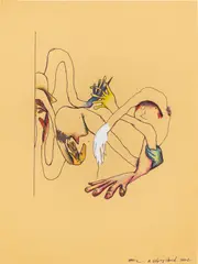 Emma Cousin, A Helping Hand, 2022, pen, pencil and Tipp-Ex on paper