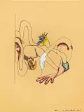 Emma Cousin, A Helping Hand, 2022, pen, pencil and Tipp-Ex on paper