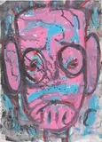 Aboudia, Môgô Abidjan #3, 2019, acrylic on paper