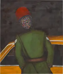 Driver of Another Man's Car by Negyem Adonoo, 2021, acrylic on canvas, sold May 2022