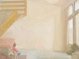 Taï Hoi-Ying, Femme lisant (Interior with Girl Reading), 1984-1985, oil on canvas