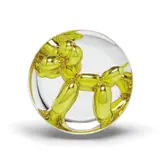 Jeff Koons, Balloon Dog (Yellow), 2015, chrome painted porcelain, with plastic stand, in the original foam-lined cardboard box