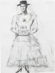 Harmony Korine, Clint, 1997, charcoal on paper