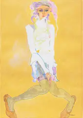 Howard Tangye, Afua, 2001, acrylic, watercolour, coloured pencil and pastel on paper