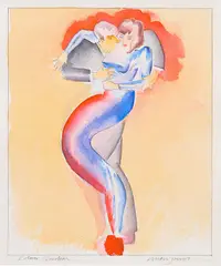 Allen Jones, Colour Question, watercolour, graphite and pen on paper