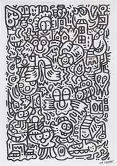 Untitled by Sam Cox, 2018, acrylic paint pen on paper, sold May 2022