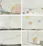 Nigel Cooke, Thaw, 2005, watercolour on paper, in 6 parts