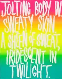 Eddie Peake, Sweat, 2016, screenprint on Somerset paper