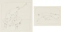 Two works: (i) Simple Life ; (ii) Simple Life by Nicolas Party, 2008, ink on paper, sold May 2022