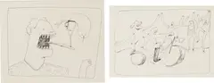 Two works: (i) Simple Life ; (ii) Simple Life by Nicolas Party, 2008, ink on paper, sold May 2022