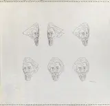 Charles Csuri, Six Bearded Men, 1967, computer-generated ink on plotter paper