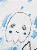 Adam Handler, Sweet Cloud Ghost, 2021, oil stick and acrylic on canvas