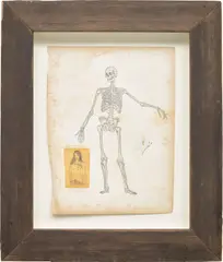 Wes Lang, Keep on Keepin' on, 2006, graphite, paper collage and tape on paper, in artist's frame