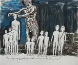 Untitled (Are they ready, yet, for an education in the classics?) by Raymond Pettibon, 2003, ink, watercolour and graphite on paper, sold Jul 2022