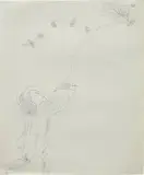 Male Costume Figure by Andy Warhol, c. 1954, ballpoint pen on paper, sold Jul 2022