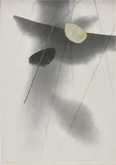 Yutaka Ohashi, Rain I, 1982, acrylic and rice paper on canvas