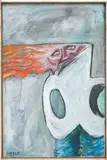 Kurt Hüpfner, Böiger Tag, 1999, acrylic on linen, in artist's frame