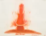David Nash, Red Throne, 1989, pastel on paper