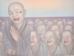 Min Fang, Buddhist Monks' series, 2007, acrylic on canvas