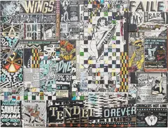 Faile, Launch, 2010, acrylic on wood, in artist’s frame