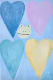 Felix Treadwell, Frog Hearts, 2019, acrylic on canvas