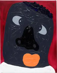 Grey Face 4 by Isshaq Ismail, 2020, acrylic on canvas, offered Oct 2022