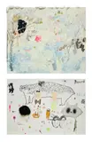 Tomoko Nagai, Two works: (i) Tinkle tinkle ; (ii) Toys Paradise, 2010, (i) oil, acrylic, spray, glitter, gesso, modelling paste and paper clay on canvas (ii) watercolour, graphite, colour pencil, ink, pastel, synthetic fur, felt pen, glitter, spray, sticker collage and plastic charm on paper mounted on panel