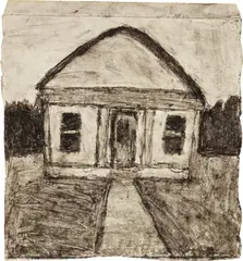 James Castle, Untitled, ink and charcoal on card