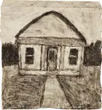 James Castle, Untitled, ink and charcoal on card