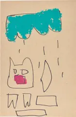 Adam Handler, Smokey Girl, 2014-2015, oil stick and Sharpie on paper
