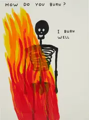Untitled by David Shrigley, 2020, acrylic on paper, sold Oct 2022