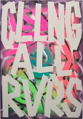 Eddie Peake, Calling All Ravers, 2013, enamel paint on polished stainless steel