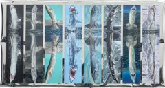 Jana Euler, Great White Fear, Horizon, 2019, fine art pigment print on photographic paper, PVC mirror foil and staples