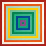 Frank Stella, Scramble: Ascending Spectrum / Ascending Green Values, 1977, acrylic on canvas