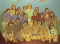 Claire Tabouret, The Soccer Team, 2019, acrylic on canvas