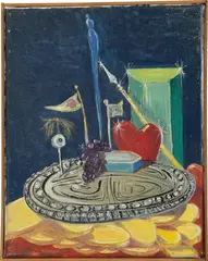 Untitled by George Condo, 1984, oil on canvas, in artist’s frame, sold Apr 2021