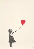 Girl with Balloon by Banksy, 2004, screen print on wove paper, with full margins, sold Apr 2021