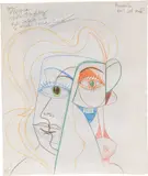 George Condo, Operatic Abstraction, coloured pencil and graphite on paper