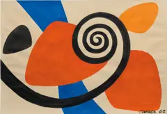 Untitled by Alexander Calder, 1968, gouache and ink on paper, sold Apr 2021