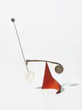 Untitled by Alexander Calder, 1958, sheet metal, brass, wire and paint, in 2 parts, sold Apr 2021