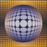 Zet-Ton by Victor Vasarely, 1970, acrylic on canvas, in artist's frame, sold Apr 2021