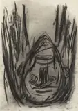Georg Baselitz, Untitled, charcoal on paper