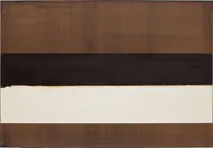 Pierre Soulages, Brou de noix sur papier 75, 2 X 108 cm, 2004, walnut stain on paper mounted on linen