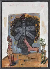 Otello - Selbdritt 2. by Markus Lüpertz, 1996, oil on canvas, in artist's frame, sold Apr 2021