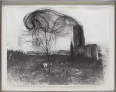 Rapunzel by Anselm Kiefer, 2006, gouache, chalk and hair on photo paper, in artist's frame, sold Apr 2021