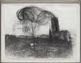 Anselm Kiefer, Rapunzel, 2006, gouache, chalk and hair on photo paper, in artist's frame
