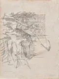 Georg Baselitz, Trauerseeschwalbe, 1972, watercolour on 19th century book page