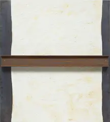 Untitled by Yannis Kounellis, 2014, oil on canvas and steel i-beam on steel panel, sold Apr 2021