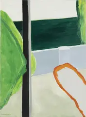 Raoul De Keyser, Vóór het vlakke groen, 1964-65, oil on canvas