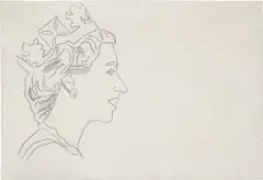 Queen Elizabeth by Andy Warhol, 1978, graphite on paper, sold Apr 2021